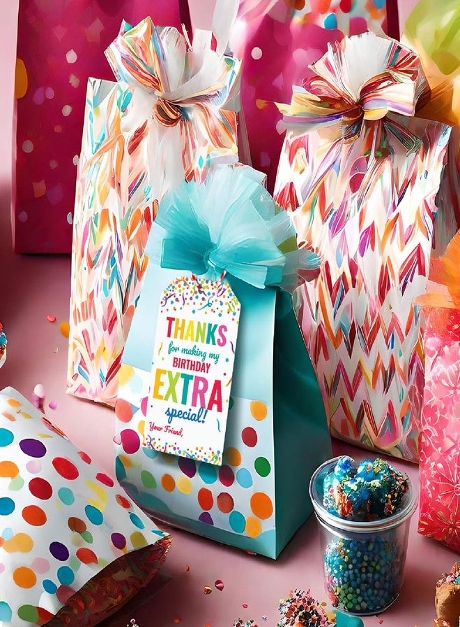 Pink Pixie Studio Thanks for Making My Birthday Extra Special Tag, 25 Birthday Party Favor Tags Labels for Goodie Treat Bags Kids Student Classroom Made in the USA - Image 3